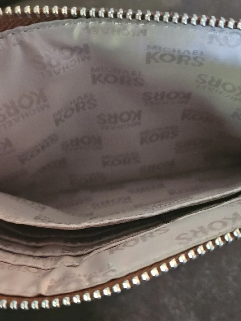 Michael Kors Camel Leather Wristlet with Silver Studs